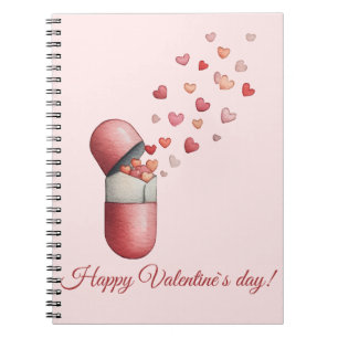 Caderno Espiral Desenho do Dia dos Namorados Love Medicine