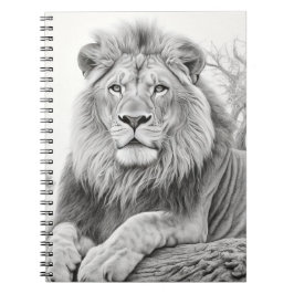 Caderno Espiral Desenho do Lion Africano