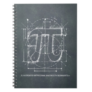 Caderno Espiral Desenho do número do Pi