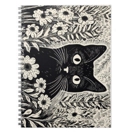 Caderno Espiral Desenho do padrão de gatos