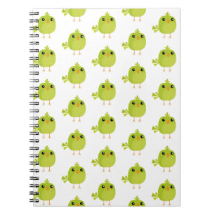Caderno Espiral Desenho do Pássaro Verde