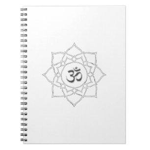 Caderno Espiral Desenho do Símbolo Om Flor de Lótus