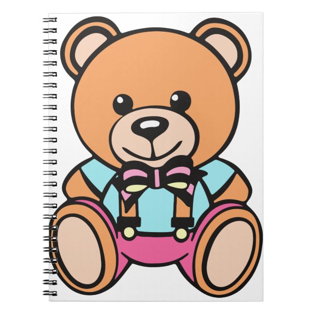 Caderno Espiral Desenho do Urso de Teddy (Frente)