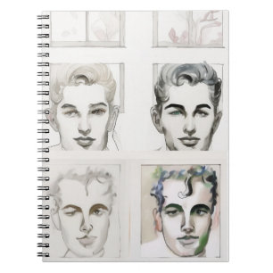 Caderno Espiral Desenho dos homens em linha de água