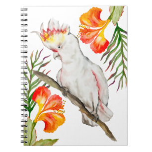 Caderno Espiral Desenho em aquarela de um papagaio-católico