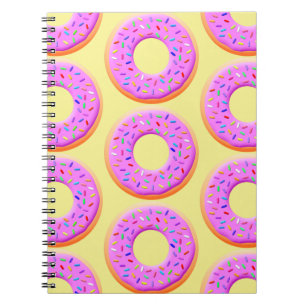 Caderno Espiral Desenho Fofo de Donut Com Confeitos