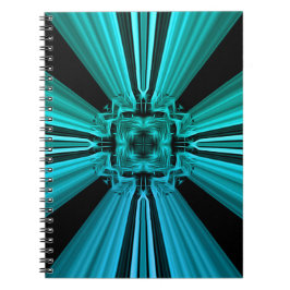 Caderno Espiral Desenho Fractal de Plasma Elétrico Futurista