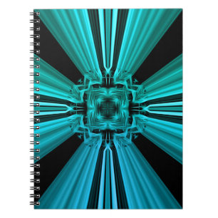 Caderno Espiral Desenho Fractal de Plasma Elétrico Futurista