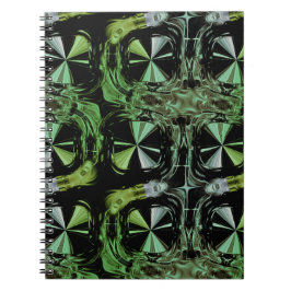 Caderno Espiral Desenho Fractal de Plasma Elétrico Futurista