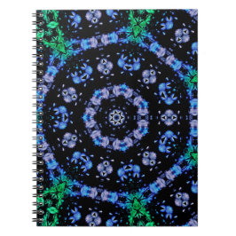 Caderno Espiral Desenho Fractal de Plasma Elétrico Futurista