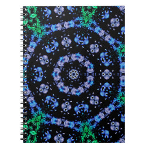 Caderno Espiral Desenho Fractal de Plasma Elétrico Futurista