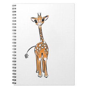 Caderno Espiral Desenho girafa bonito