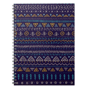 Caderno Espiral Desenho-Mão Tribal: Padrão Étnico-Sem-Mão