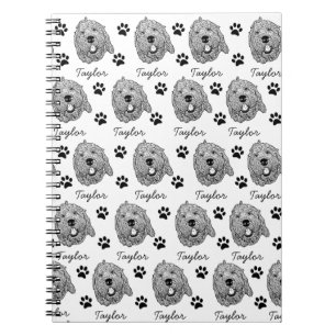 Caderno Espiral Desenho Personalizado Cachorro de Goldendoodle