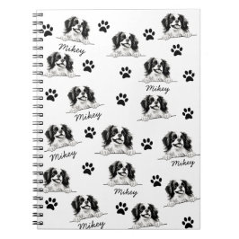 Caderno Espiral Desenho Personalizado de Mão do Cão Japonês