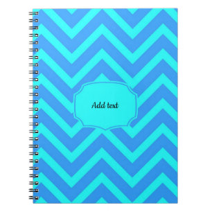Caderno Espiral Desenho popular colorido em azul e turquesa
