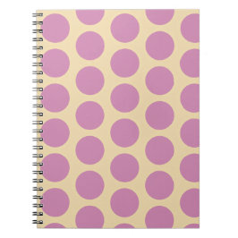 Caderno Espiral Desenho Retro de Bolinhas Rosa e Amarelo 