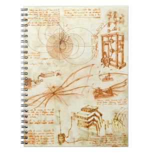 Caderno Espiral Desenho técnico & esboços por Leonardo da Vinci