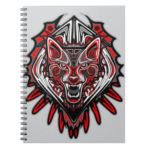 Caderno Espiral Desenho Totêmico Tribal Haida de Lobo