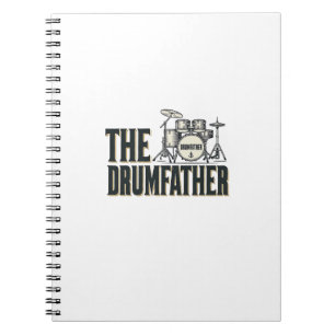Caderno Espiral Desenho Vetorial de Citação de Baterista Drumfathe