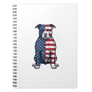 Caderno Espiral Desenho Vetorial de Gravação Antiga de Pit Bull Pa