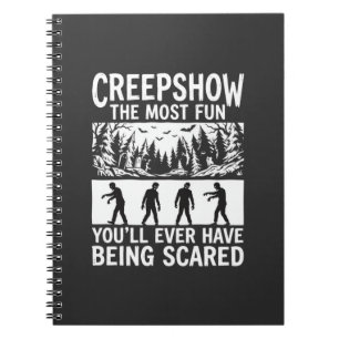 Caderno Espiral Desenho Vetorial de Terror de Zumbi Assustado de H