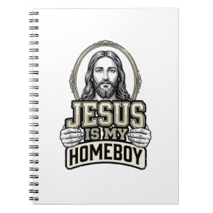 Caderno Espiral Desenho Vetorial Gravado Vintage Jesus É Meu Amigo