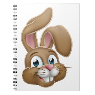 Caderno Espiral Desenhos animados da cara do coelho de coelhinho