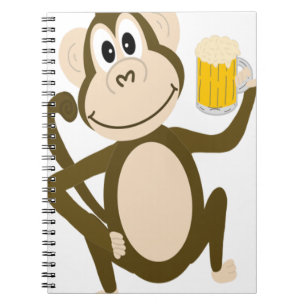 Caderno Espiral Desenhos animados engraçados da cerveja do bebend