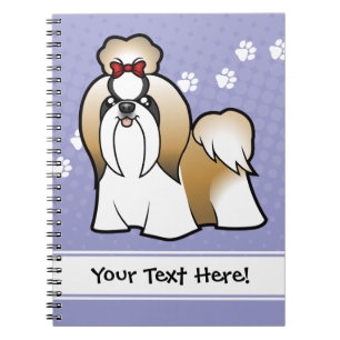 Caderno Espiral Desenhos animados Shih Tzu (mostra cortada)