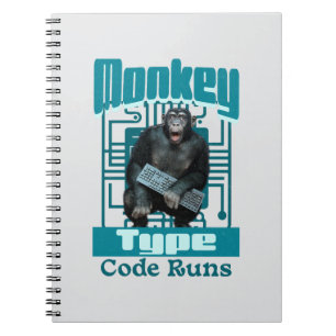 Caderno Espiral Desenvolvedor Full-Stack Divertido, Tipo Macaco, C