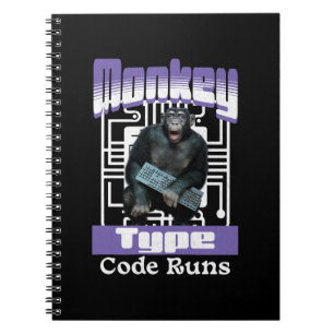 Caderno Espiral Desenvolvedor Full-Stack do Tipo Macaco, Código Fu