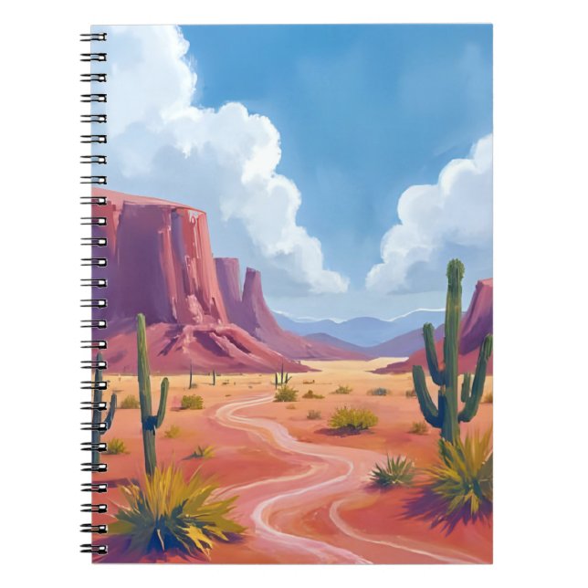 Caderno Espiral Desert Canyon | Cactus Nature Landscape (Frente)