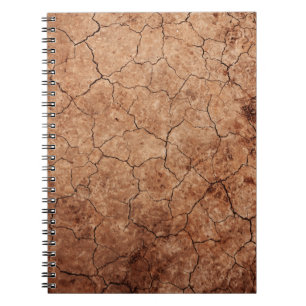 Caderno Espiral Deserto de rachaduras de erosão rachadas