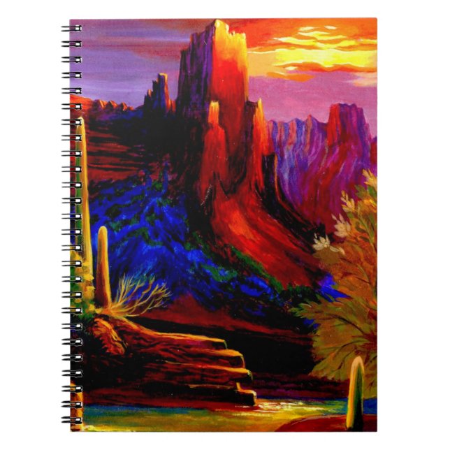 Caderno Espiral Deserto Pintado pelo Sunset Notebook (Frente)