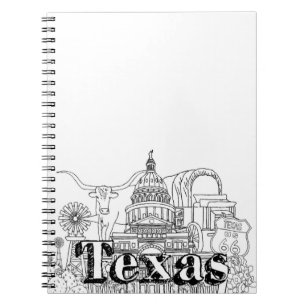 Caderno Espiral Desi de Desenho de Arte de Férias do Texas