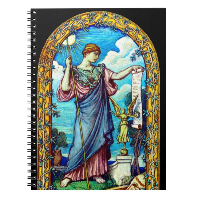 Caderno Espiral Design 1896 do mosaico de Minerva (Frente)