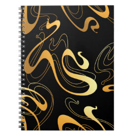 Caderno Espiral Design abstrato amarelo e preto clássico