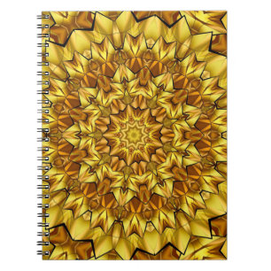 Caderno Espiral Design abstrato antigo do ouro Mandala - 63495