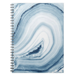 Caderno Espiral Design azul da ágata