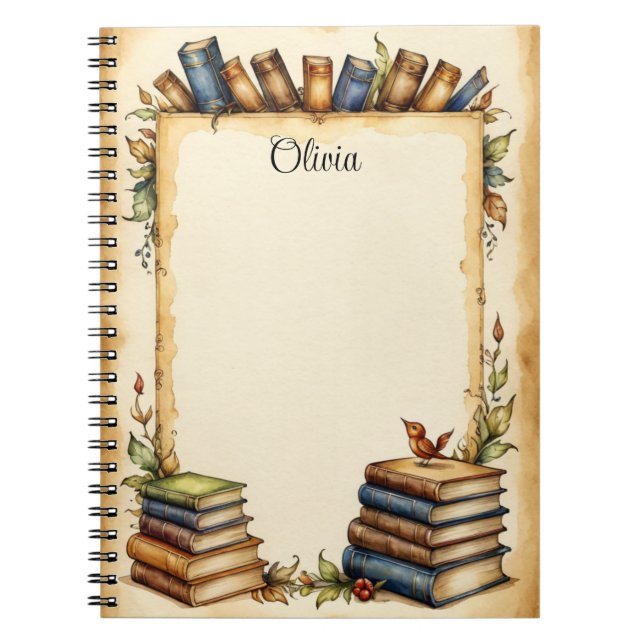 Caderno Espiral Design Caprichoso Personalizável em (Frente)