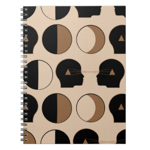 Caderno Espiral Design Celestial de Padrão Sem Costura com Energ H