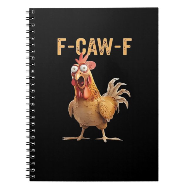 Caderno Espiral Design Clássico de Piada de Frango Gritante e Dive (Frente)