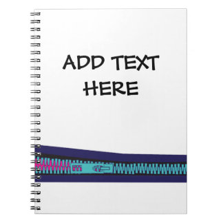 Caderno Espiral design colorido com zíper