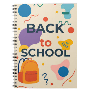 Caderno Espiral Design Colorido de Volta às Aulas com Mochila