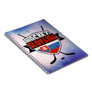 Caderno Espiral Design da bandeira de Slovakia do hóquei