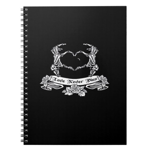 Caderno Espiral Design da Mão do Esqueleto (Frente)