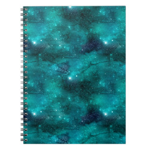 Caderno Espiral Design da Série Galáxia Azul-Verde 8