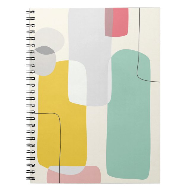 Caderno Espiral Design de Abstrato Moderno Colorida (Frente)