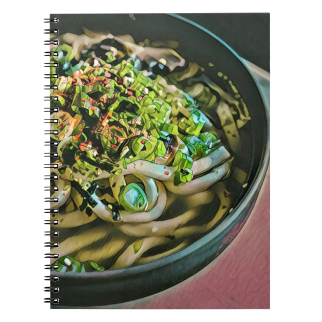 Caderno Espiral Design de amante de macarrão (Frente)